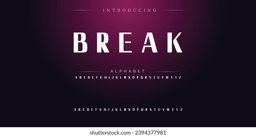 Break Modern Bold Font. Sans Serif Font. Regular Italic Uppercase Lowercase Typography urban style alphabet fonts for fashion, sport, technology, digital, movie, logo design, vector illustration