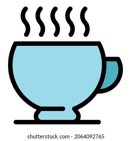 Break mug icon. Outline break mug vector icon color flat isolated