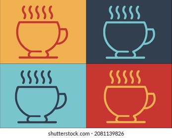 Break Mug Logo Template, Simple Flat Icon of coffee,break,mug