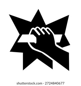 Ruptura Para Obtener Acceso Icono Negro, Ilustración vectorial, Aislar En La Etiqueta De Fondo Blanco. EPS10