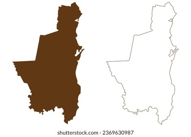 Break O'Day Council (Commonwealth of Australia, Tasmania, lutruwita) map vector illustration, scribble sketch Break O Day map