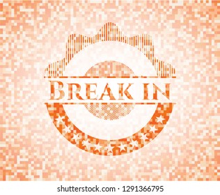 Break in orange mosaic emblem