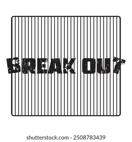 break out typography graphic print , Abstract fashion drawing and creative design for t-shirts, mugs, graphic tee, sweatshirt, cases, etc. Illustration in modern style for clothes