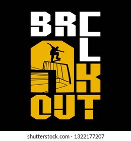 break out typography, tee shirt graphics, vectors - Vector