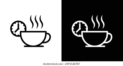 Break outlined icon set in black and white colors