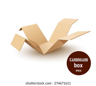 Break a paper cardboard box. Vector illustration
