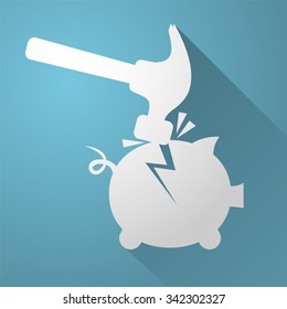 Break Piggy Bank Icon