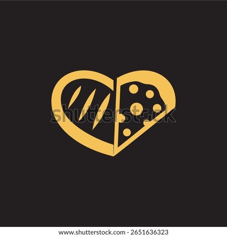 Break Pizza Love Unique Logo