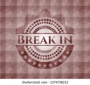 Break in red seamless geometric emblem.