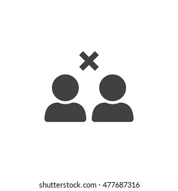 break relations symbol. remove from friends icon vector, solid logo illustration, pictogram isolated on white
