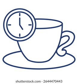 Break Reminder icon represented by coffee cup, watch Dual Line style.