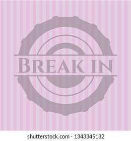 Break in retro pink emblem