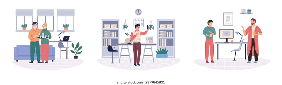 Break room vector illustration. The break room concept emphasizes importance relaxation and enjoyment Experience calmness quiet room and find comfort Resting in restful space brings sense peace