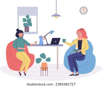 Break room vector illustration. Find relaxation and comfort in restful and cozy room Indulge in pleasure peaceful break room and unwind Take break and experience calmness quiet room Resting