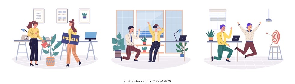 Break room vector illustration. Resting in restful space brings sense peace and tranquility Enjoy break in relaxed and comfortable room Take time to relax and unwind in cozy break room Find