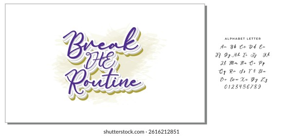 break the routine text on white background.