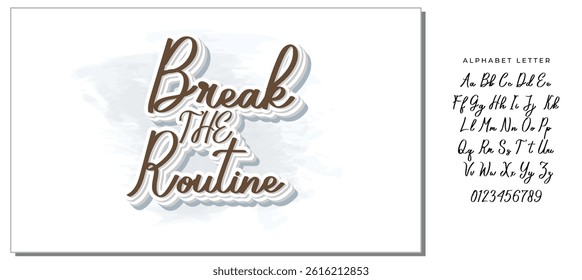 break the routine text on white background.