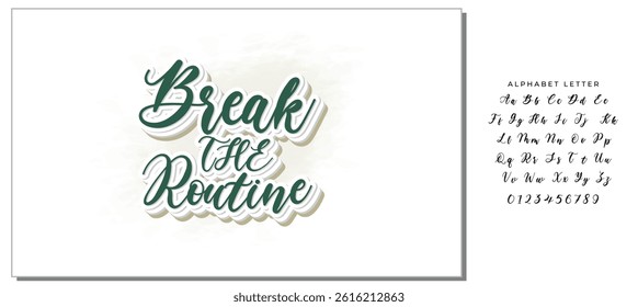 break the routine text on white background.