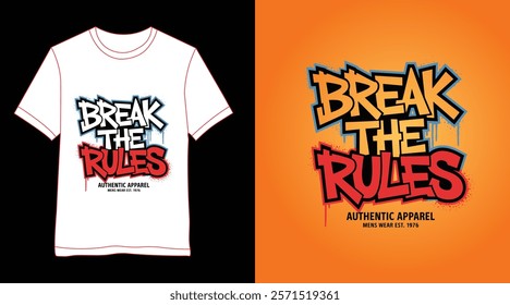 Break the Rules: Graffiti-Inspired T-Shirt Design for Urban Style