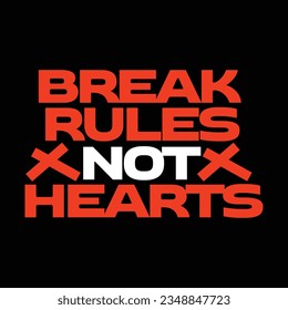 romper reglas, no diseño de tipografía de corazones