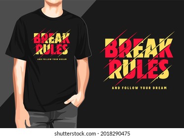 Break rules vector design typography
