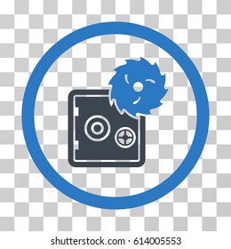Break Safe icon. Vector illustration style is flat iconic bicolor symbol, smooth blue colors, transparent background. Designed for web and software interfaces.