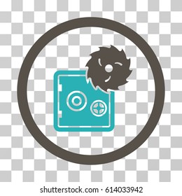 Break Safe icon. Vector illustration style is flat iconic bicolor symbol, grey and cyan colors, transparent background. Designed for web and software interfaces.