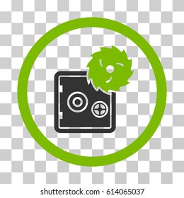 Break Safe icon. Vector illustration style is flat iconic bicolor symbol, eco green and gray colors, transparent background. Designed for web and software interfaces.