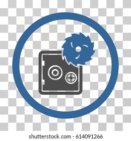 Break Safe icon. Vector illustration style is flat iconic bicolor symbol, cobalt and gray colors, transparent background. Designed for web and software interfaces.