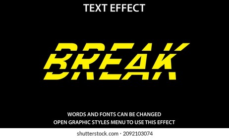 break text effect template with 3d bold style use for logo and business brand