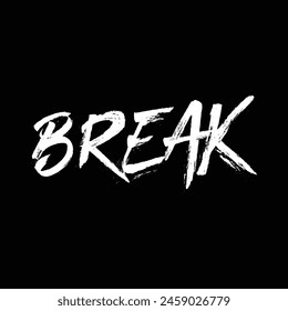break text on black background.