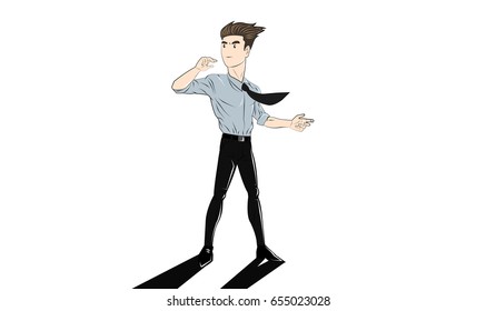 Break through obstacles. Business vector concept illustration