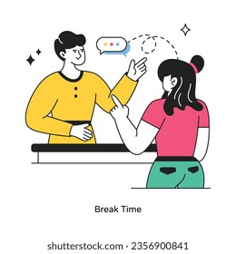 Break Time abstract concept vector in a flat style stock illustration