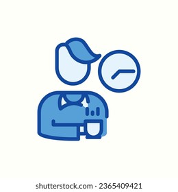 break time blue icon, isolated icon in light background, perfect for website, blog, logo, graphic design, social media, UI, mobile app