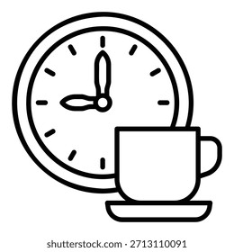 Tiempo de descanso o icono de tiempo de café