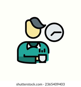 break time color icon, isolated icon in light background, perfect for website, blog, logo, graphic design, social media, UI, mobile app