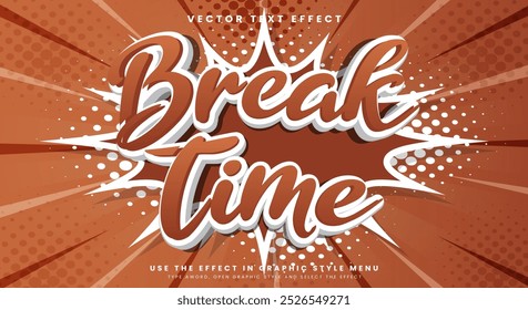 Break Time editable text effect template Suitable for Bakery food theme