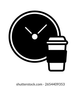 Break Time glyph, mini illustration icon. use for modern concept, print, UI, UX kit, web and app development. Vector related to remote working, work from home.