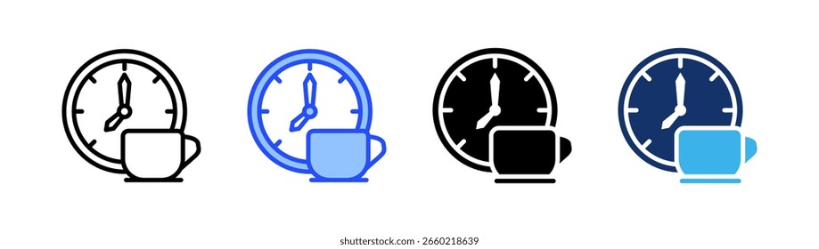 Colección de iconos de tiempo de interrupción con varios estilos