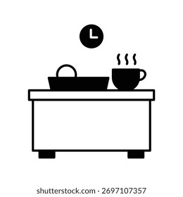 Icono de tiempo de descanso con fondo blanco Vector Ilustración de stock