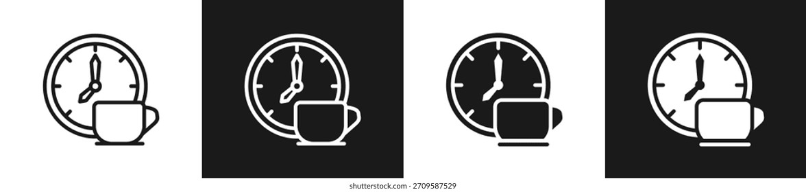 Break Time Line N Glyph Icon Styles In Black And White Background