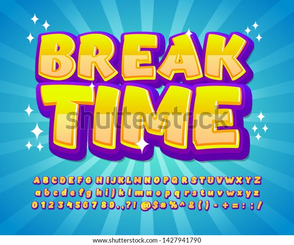 break-time-sticker-text-effect-game-stock-vector-royalty-free-1427941790