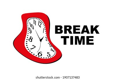 texto de tiempo de interrupción en fondo blanco