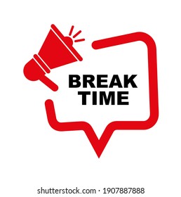 Break Time Text On White Background Stock Vector (Royalty Free ...