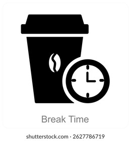 Break Time vector icon concept design