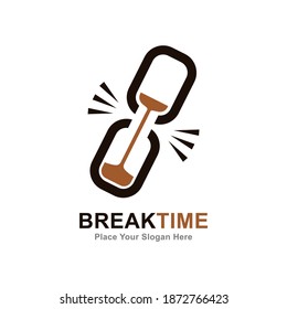 Break time vector logo template. Suitable for business, web, time management 