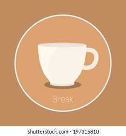 Break : Vector "coffee cup" icon flat design