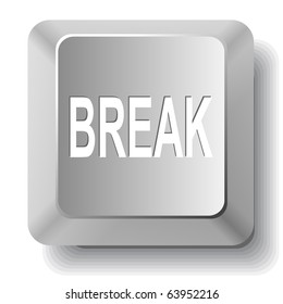 Break. Vector computer key.