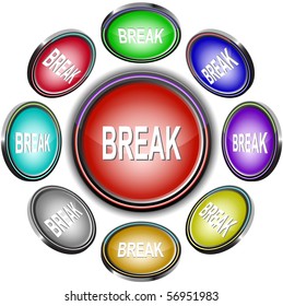 Break. Vector internet buttons. 8 different projections.