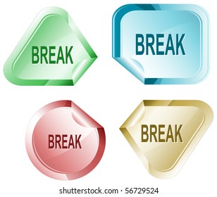 Break. Vector sticker.
